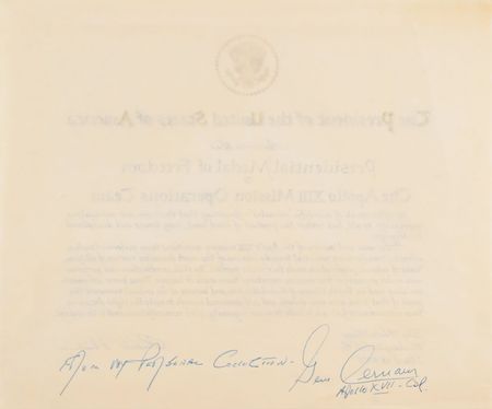 Lot #2344 Gene Cernan's Apollo 13 Presidential Medal of Freedom Certificate - Image 2