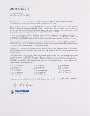 Lot #2581  Space Shuttle Flown Spacehab Banner - Image 4