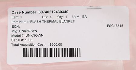 Lot #2622  Space Shuttle EVA Camera Flash Thermal Blanket - Image 4