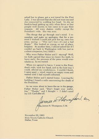 Lot #37 Kennedy Assassination: Father James Thompson's Rosary from Parkland Hospital: Father James Thompson's rosary beads from Parkland Memorial Hospital - Image 8