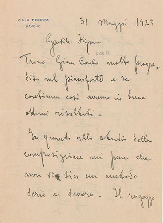 Lot #798 Umberto Giordano Handwritten Letter Signed - Image 1