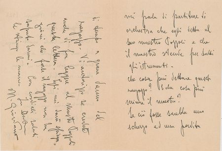Lot #798 Umberto Giordano Handwritten Letter Signed - Image 2