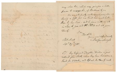 Lot #534 Thomas Gainsborough: Rare letter by the revered English portraitist - Image 2
