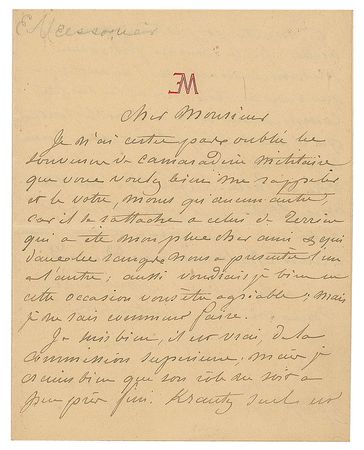 Lot #584 Ernest Meissonier Handwritten Letter Signed - Image 1