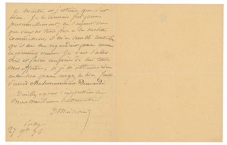 Lot #584 Ernest Meissonier Handwritten Letter Signed - Image 2