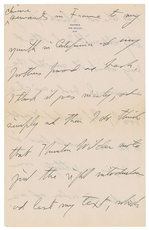 Lot #647 Gertrude Stein: Lengthy letter from Stein to her publisher, Bennett Cerf?