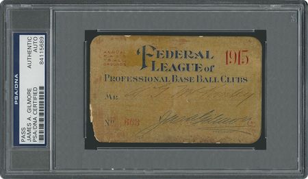 Lot #1097 Federal League Annual 1915 Pass Signed Pass - Image 1