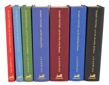 Lot #643 J. K. Rowling: Deluxe first edition set of Harry Potter novels - Image 1