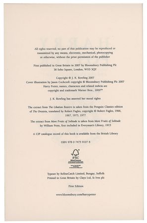 Lot #643 J. K. Rowling: Deluxe first edition set of Harry Potter novels - Image 7