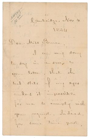 Lot #673 Henry Wadsworth Longfellow: Advice for publishing poetry: 