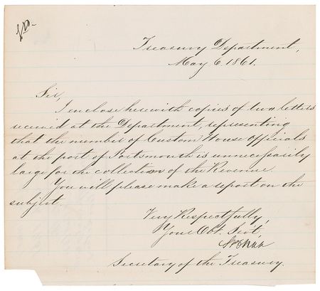 Lot #303 Salmon P. Chase Signed Letter - Image 1