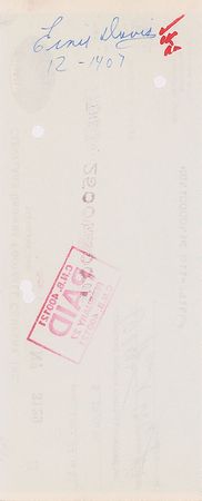 Lot #1061 Ernie Davis: Extremely rare Browns payroll check for Ernie Davis - Image 1