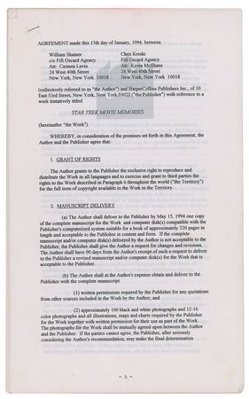 Lot #1028 Star Trek: William Shatner Signed Document - Image 2