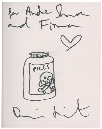 Lot #539 Damien Hirst: Hirst exhibit book with original 'pill bottle' sketch - Image 2