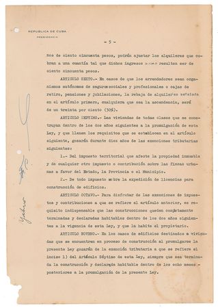 Lot #253 Fidel Castro Signed Document - Image 5
