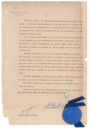 Lot #253 Fidel Castro Signed Document - Image 6