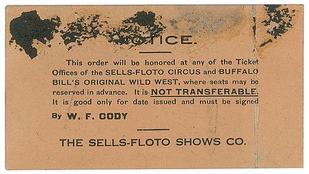 Lot #281 William F. ?Buffalo Bill? Cody Courtesy Pass - Image 2