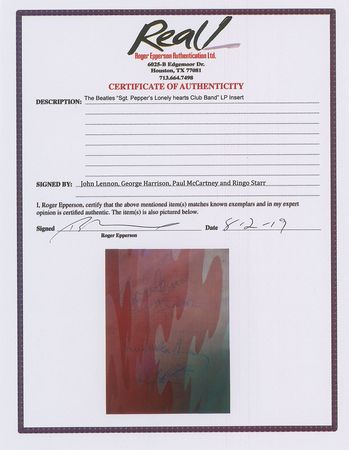Lot #767 Beatles: Sgt. Pepper's inner sleeve signed at a Magical Mystery Tour wrap-up party - Image 5