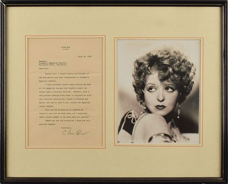 Lot #877 Clara Bow Typed Letter Signed - Image 2