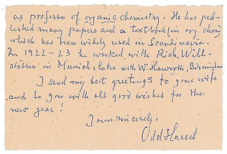 Lot #238 Odd Hassel Handwritten Letter Signed - Image 1