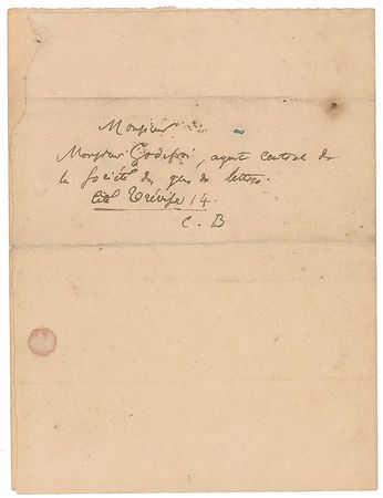 Lot #620 Charles Baudelaire Handwritten Letter Signed - Image 2