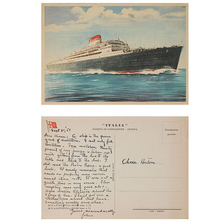Lot #645 John Steinbeck: “A ship is the grave yard of ambition” - Image 1