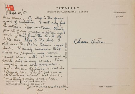 Lot #645 John Steinbeck: “A ship is the grave yard of ambition” - Image 2