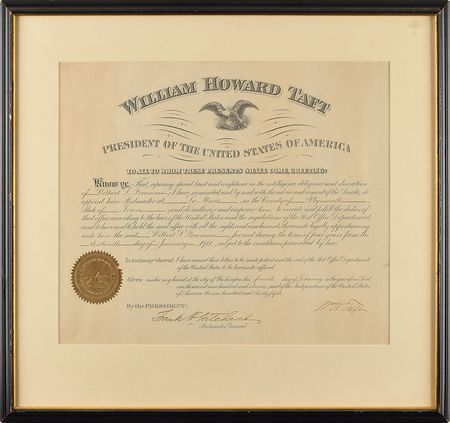 Lot #203 William H. Taft Signed Document - Image 1