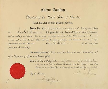 Lot #155 Calvin Coolidge Signed Document - Image 1