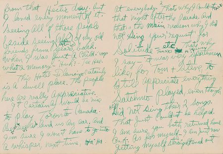 Lot #808 Louis Armstrong Handwritten Letter Signed - Image 2