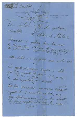 Lot #530 Salvador Dali Handwritten Letter Signed - Image 1