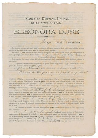 Lot #947 Eleonora Duse Signed Document - Image 1