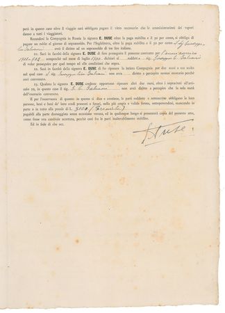 Lot #947 Eleonora Duse Signed Document - Image 2