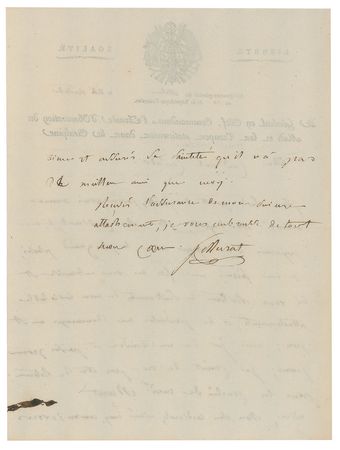 Lot #434 Joachim Murat Handwritten Letter Signed - Image 2