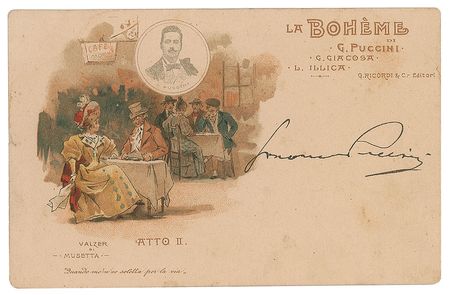 Lot #752 Giacomo Puccini Postcard - Image 1