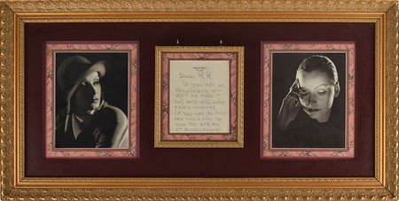 Lot #880 Greta Garbo Handwritten Letter Signed - Image 1