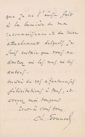 Lot #799 Charles Gounod Handwritten Letter Signed - Image 2