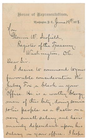 Lot #108 James A. Garfield Handwritten Letter Signed - Image 1