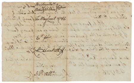 Lot #216 John Penn Endorsement - Image 1