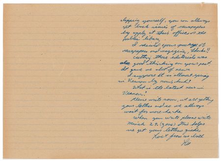 Lot #41 Lee Harvey Oswald Autograph Letter Signed: Warren Commission Exhibit No. 193: 