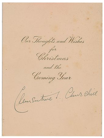 Lot #305 Clementine Churchill Christmas Card - Image 2