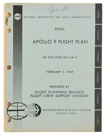Lot #462 Apollo 9 Flight Plan - Image 1