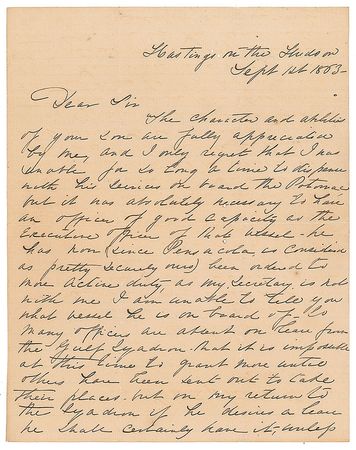 Lot #431 David G. Farragut Handwritten Letter Signed - Image 1