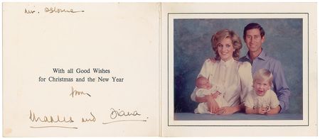 Lot #275 Princess Diana and Prince Charles Christmas Card - Image 1