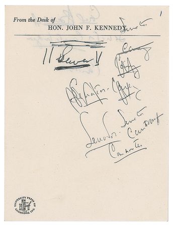 Lot #7 John F. Kennedy Handwritten Doodles Doodles
