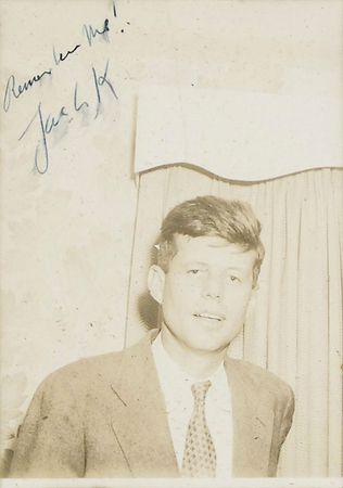 Lot #87 John F. Kennedy: ?Remember me?? writes ?Jack K.? in a super-early signed photo of the future president - Image 1
