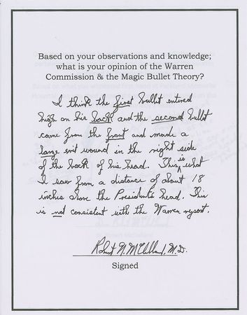 Lot #36 Kennedy Assassination: Dr. Robert McClelland Sketch and Autograph Statement Sketch and Autograph Statement - Image 2