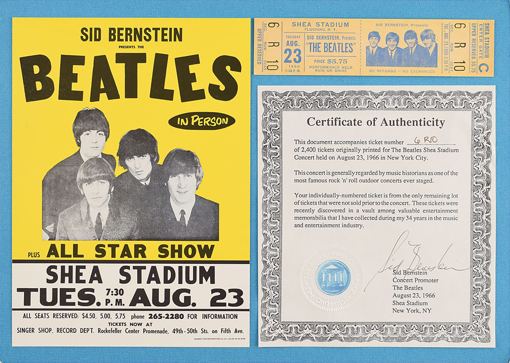 Beatles 1966 Shea Stadium Ticket and Flyer | RR Auction