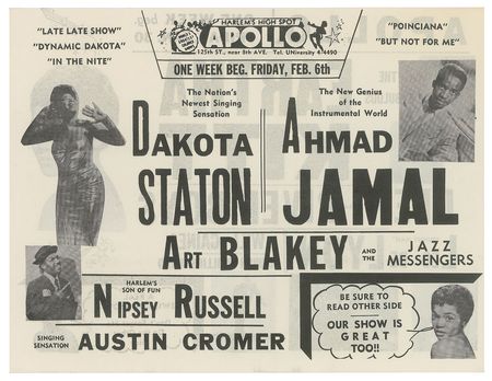 Lot #5227 Eartha Kitt Apollo Theatre Handbill - Image 2
