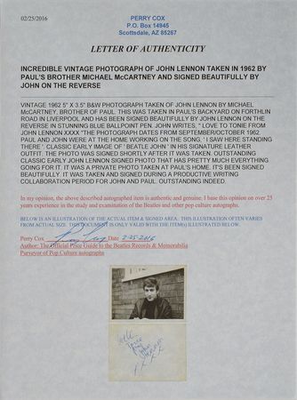 Lot #5046 John Lennon Signed Photograph - Image 5